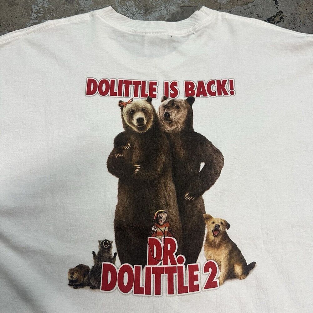 Vintage 2001 Dr. Dolittle 2 Movie Promo Tee T-Shirt XL Eddie Murphy Comedy